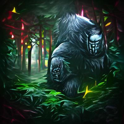 Majestic Gorilla Portrait in Natural Habitat