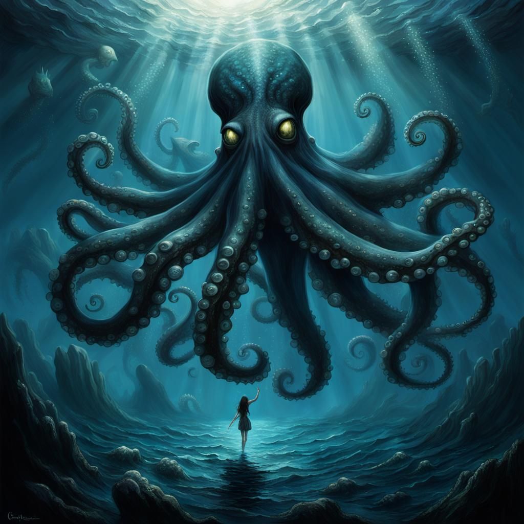 Creepy Octopus Pulls Girl Into Deep Sea