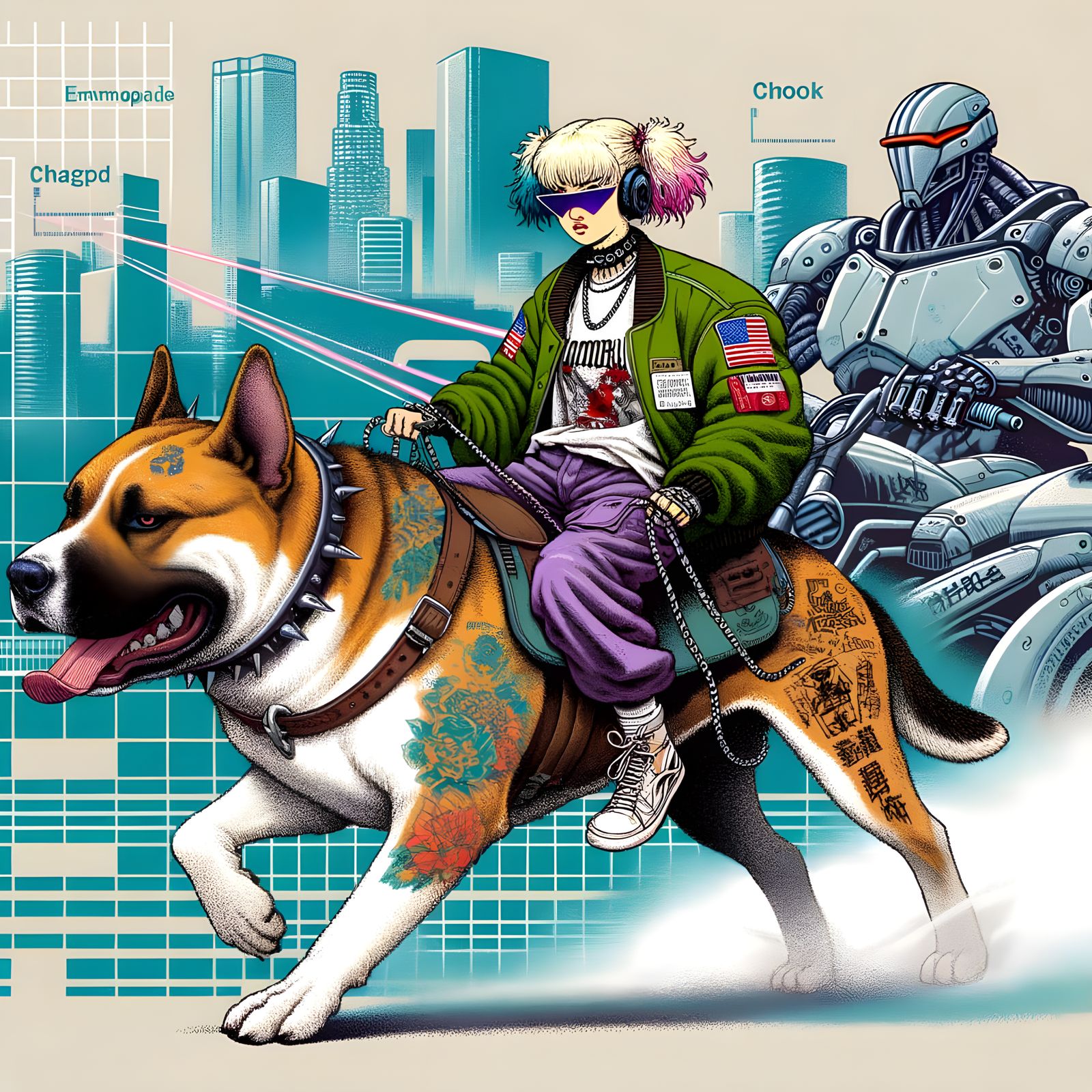 Rebellious Anime Goddess and Android Partner Ride High-Speed...