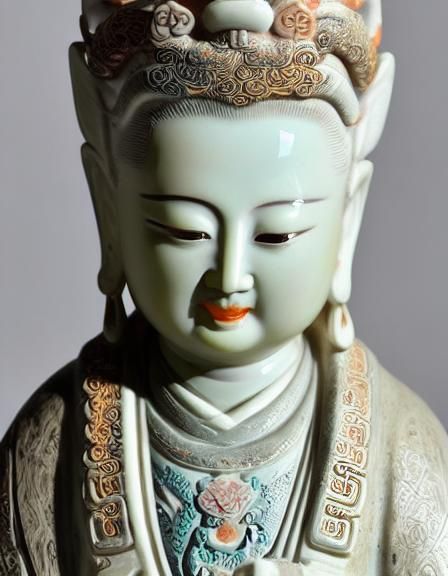Kwan-yin porcelain statue