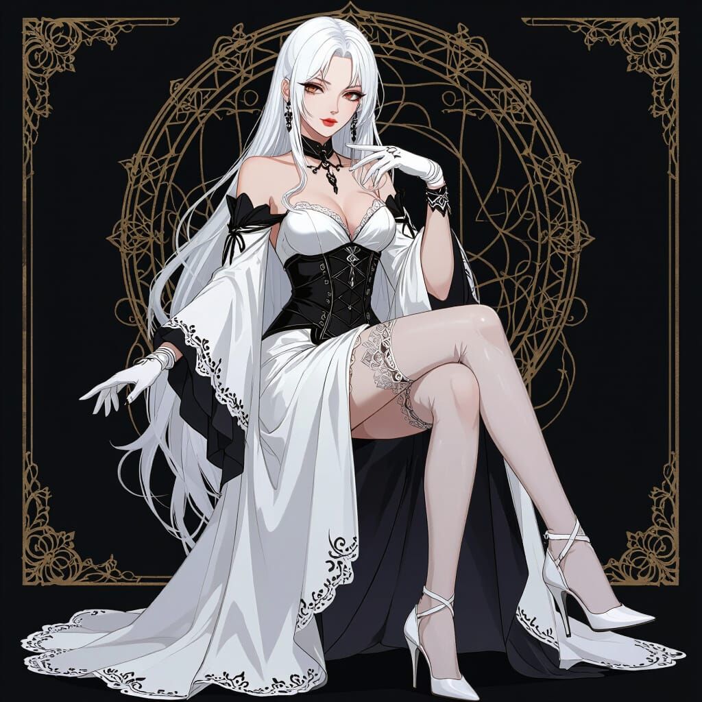 Elegant Aristocratic Woman in Zenless Zone Zero Style