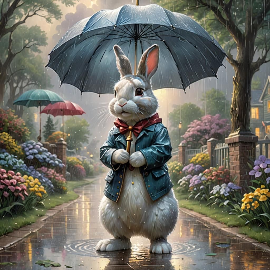 Ethereal Bunny in Rainy, Divine Light