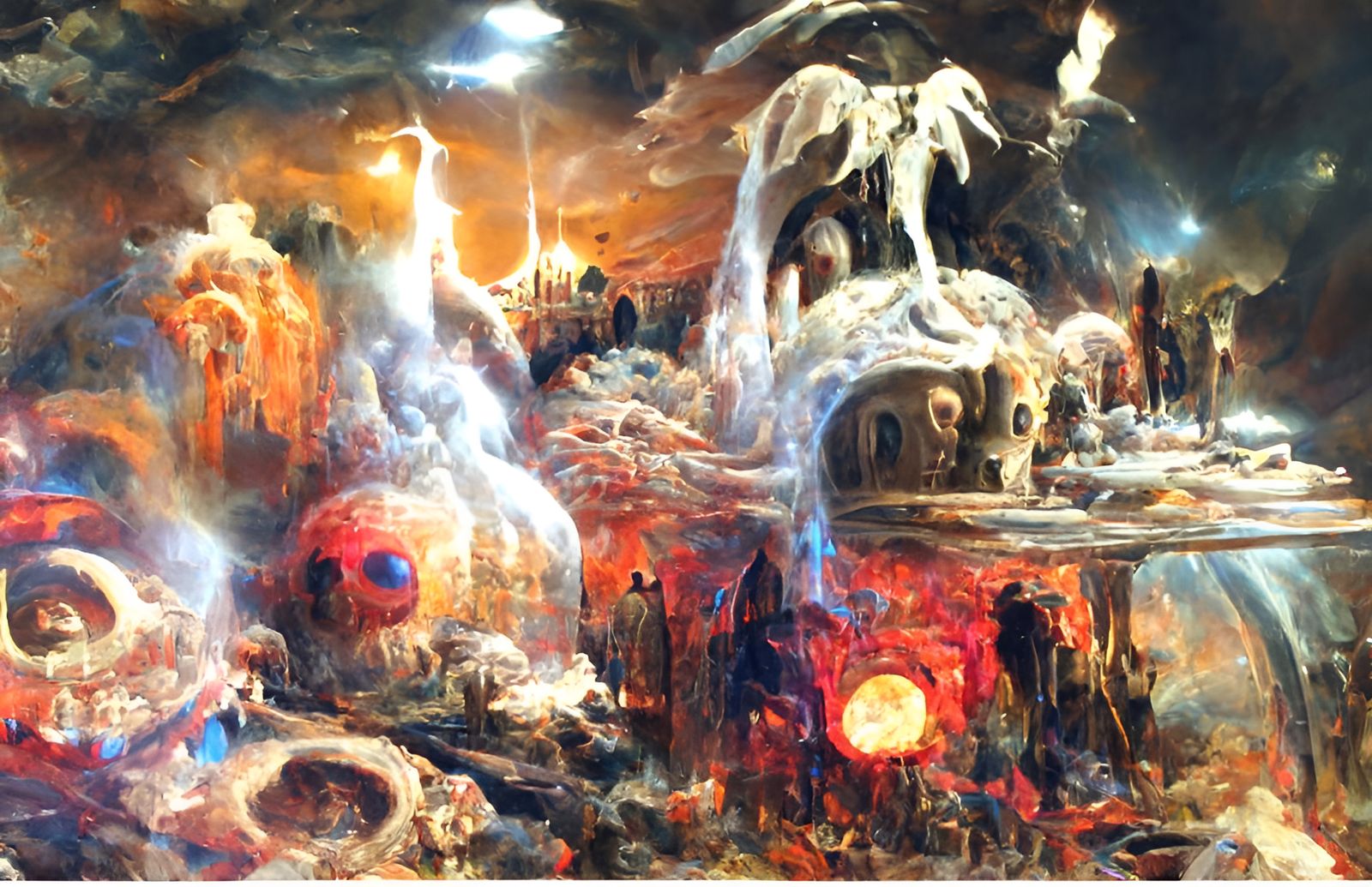 Hellish Seascape: Angel of Death in Fantasy World