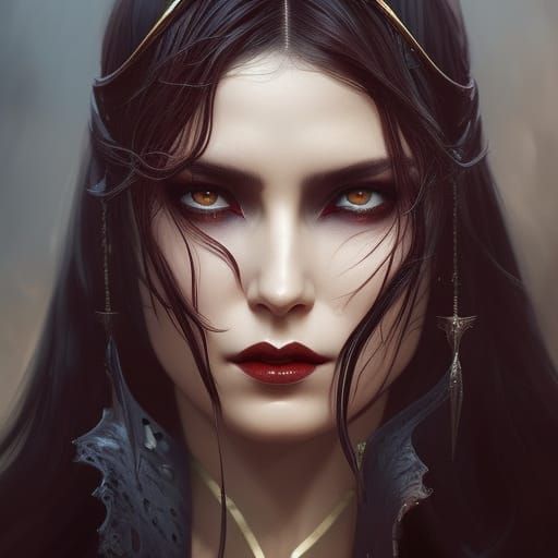 Vampire Assassin Portrait in Dark Fantasy Style