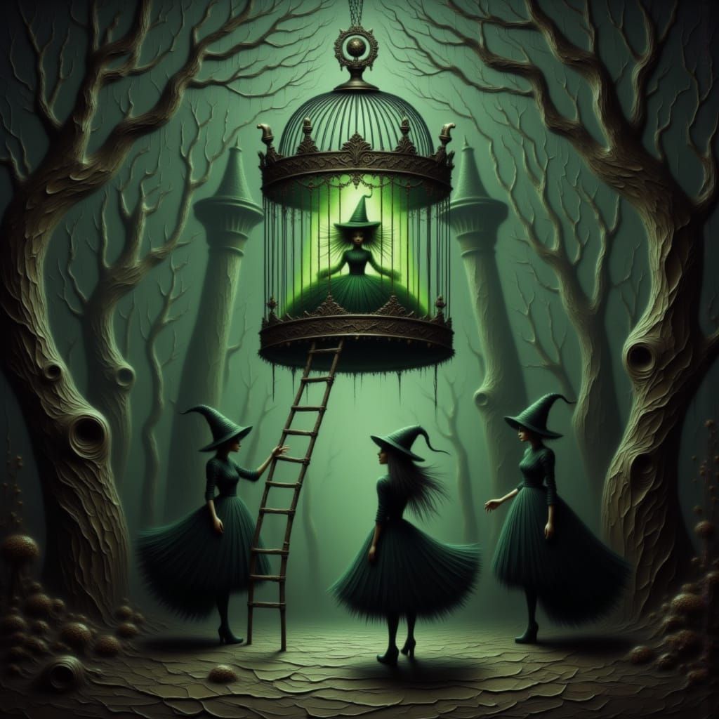 Witch Orb Trapped in Ornate Birdcage