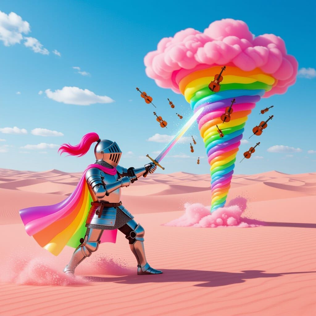 Rainbow Jelly Knight Jousts Violin Tornado