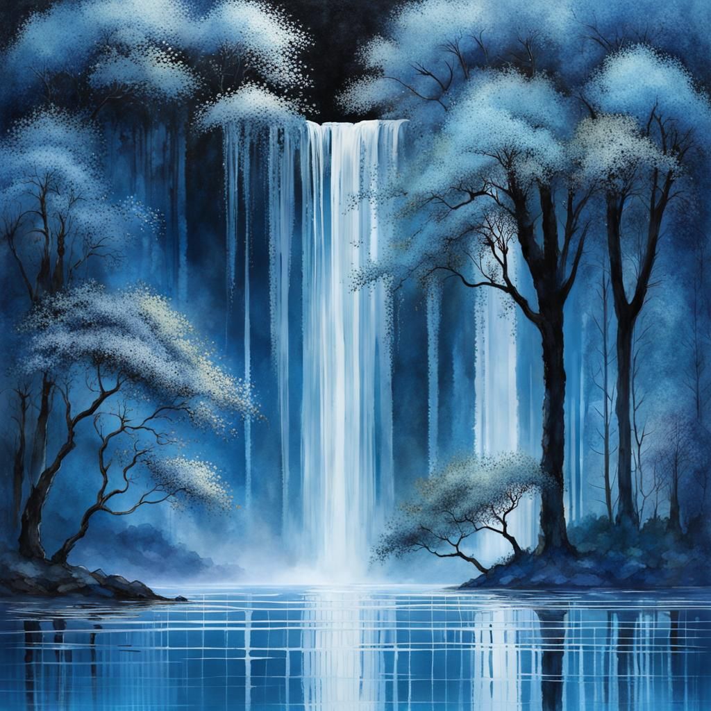 Water Reflections in Art Brut Style