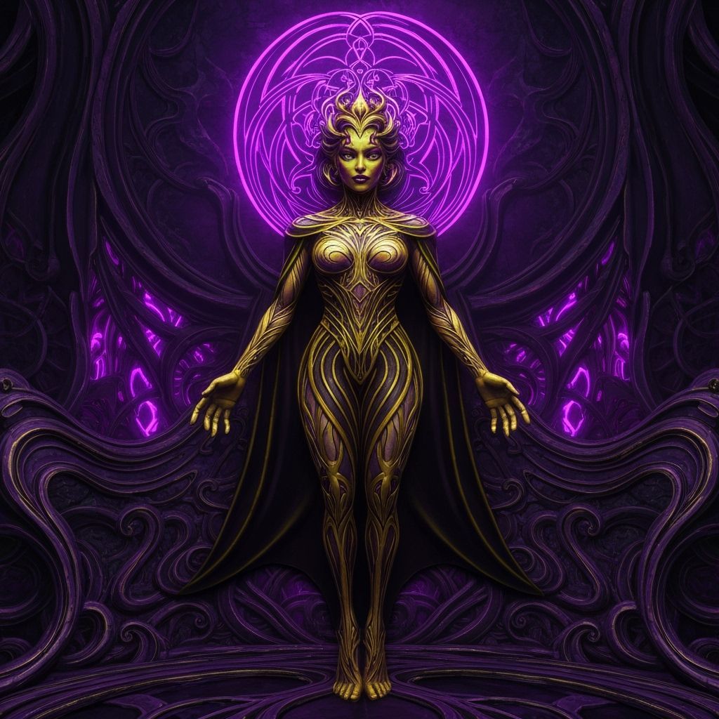 Dark Fantasy Scene in Vibrant Colors