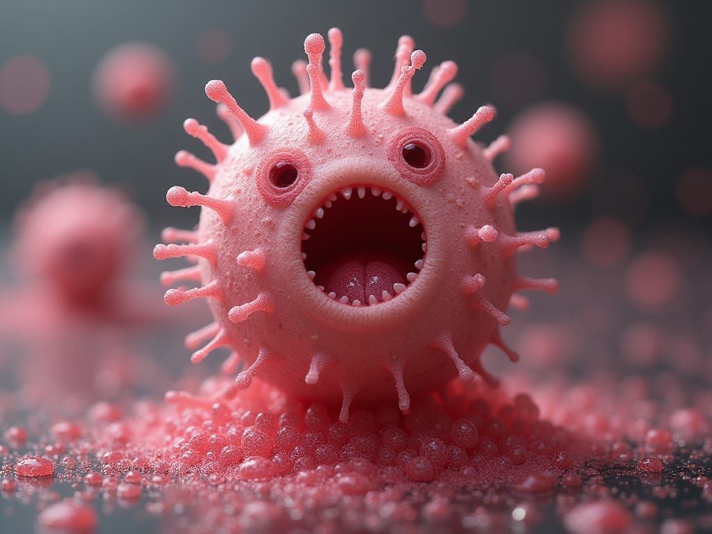 Tiny Petallic Person in Crazed Emulsion Denial