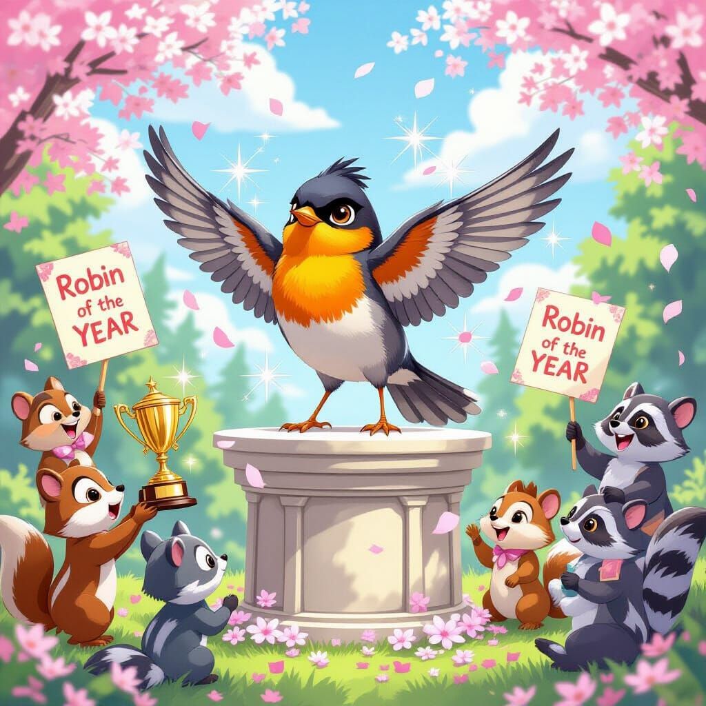 Confident pose as a winner of the year