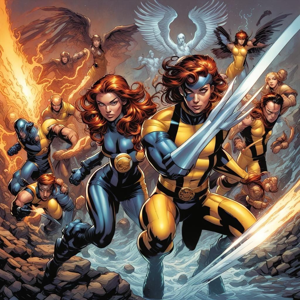 X-Men Comic Book Art in Modern Style