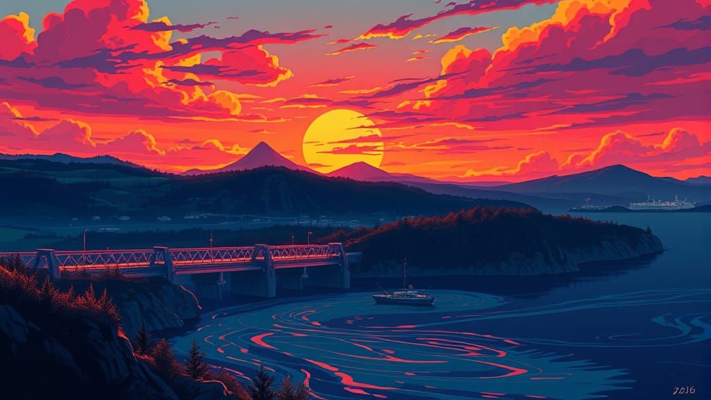 Delaware State Masterpiece in Vibrant Manga Style