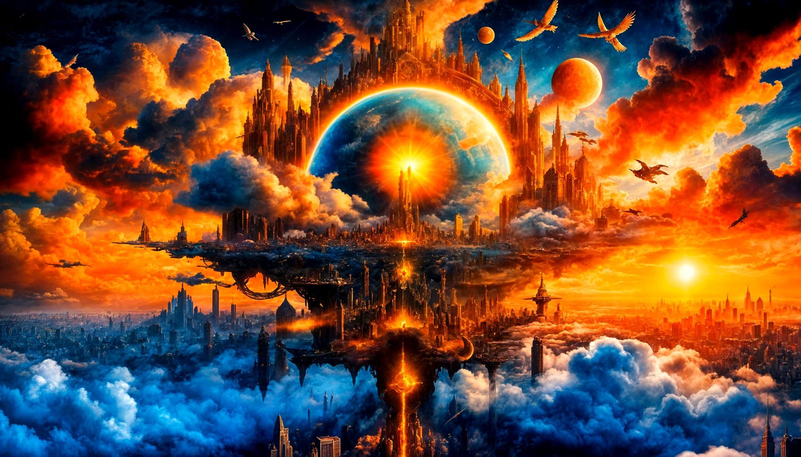 Celestial Utopian City in the Sky