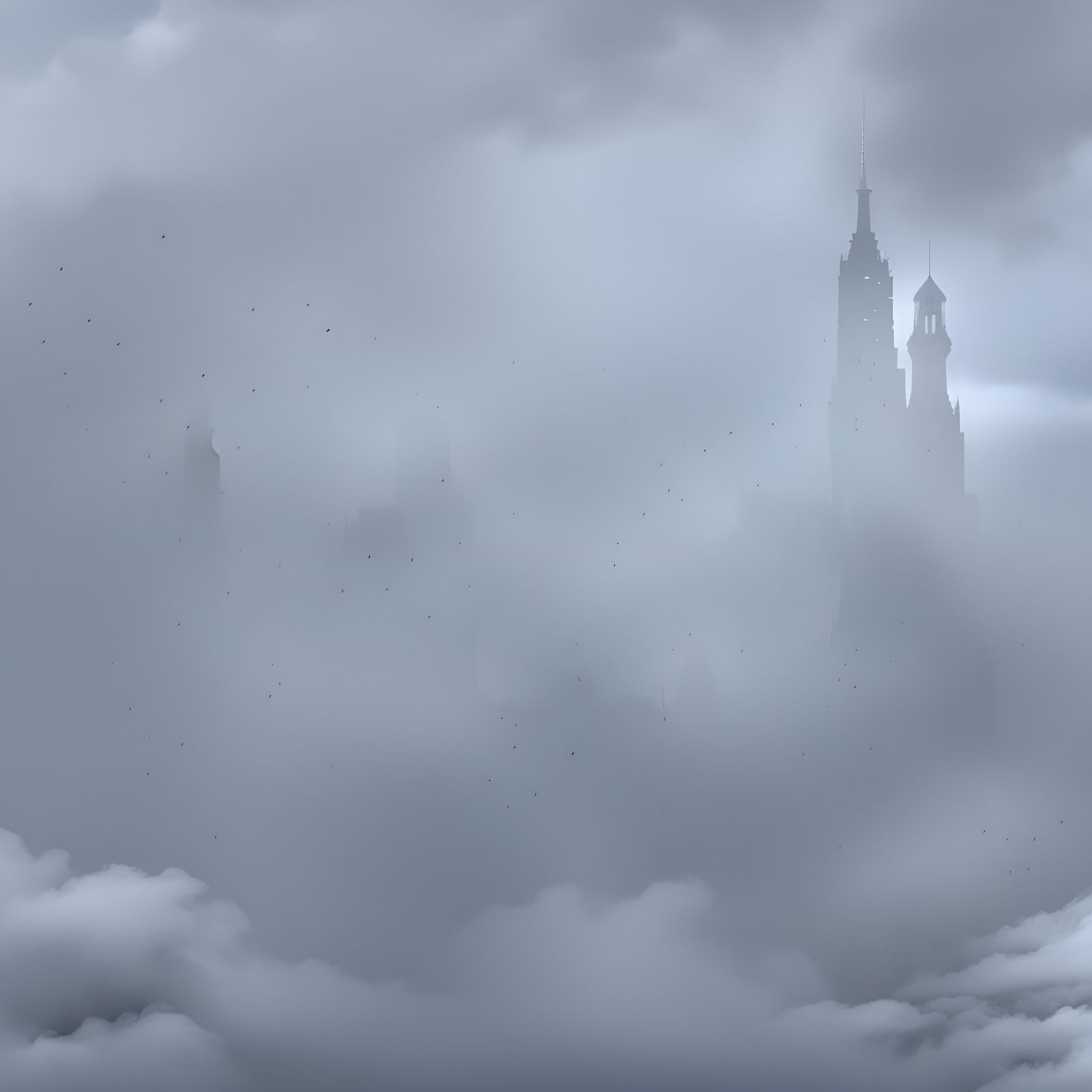 Gloomy Rainy Day in Chicago: Grayscale Impression