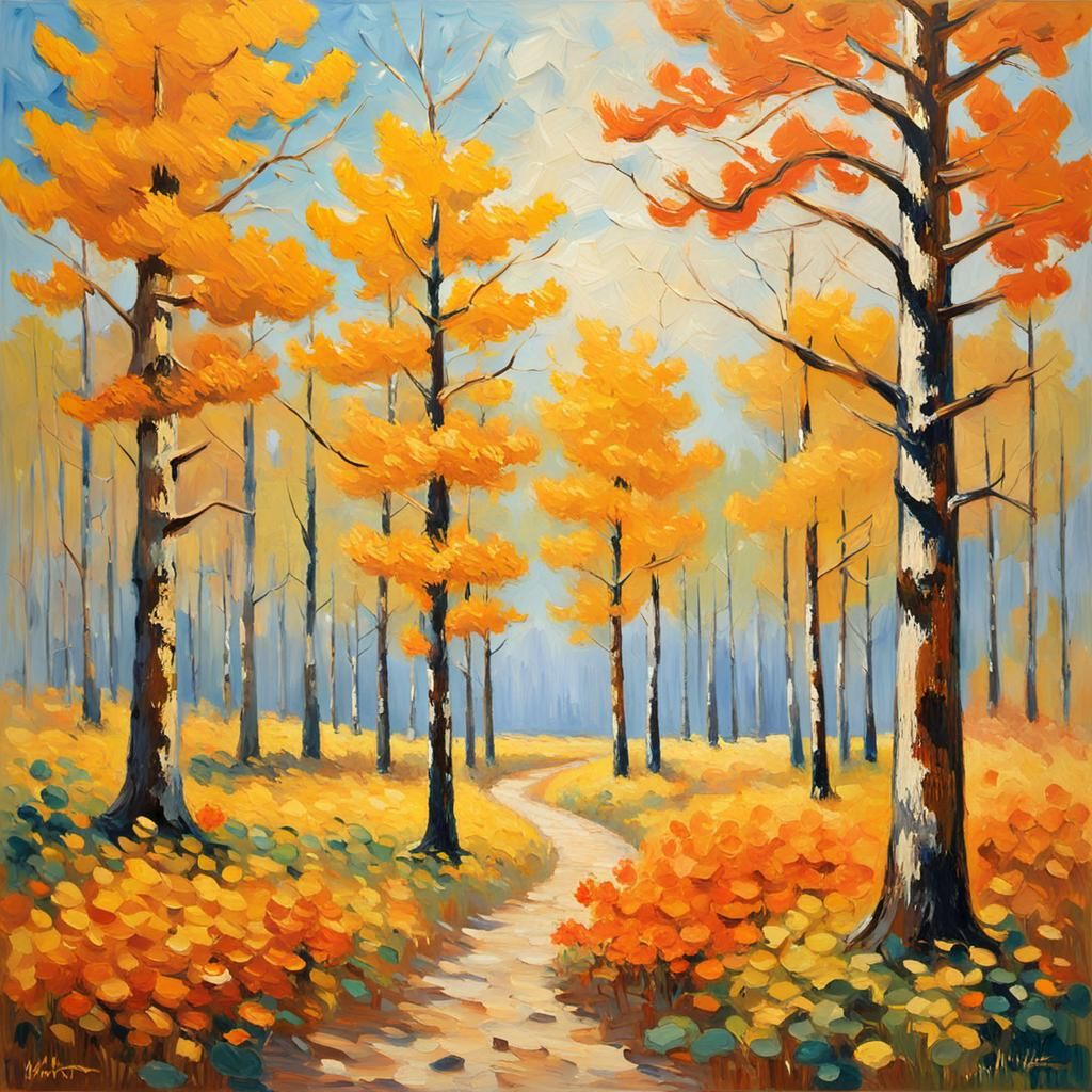 Golden Prairie: An Impressionistic Impasto Painting