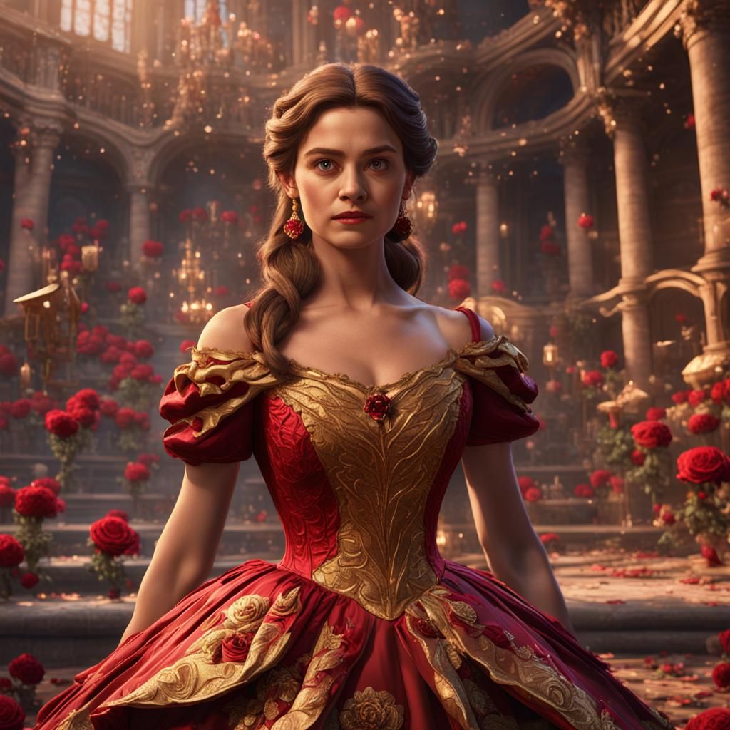 Belle in Rose Dress: Fantasy Concept Art