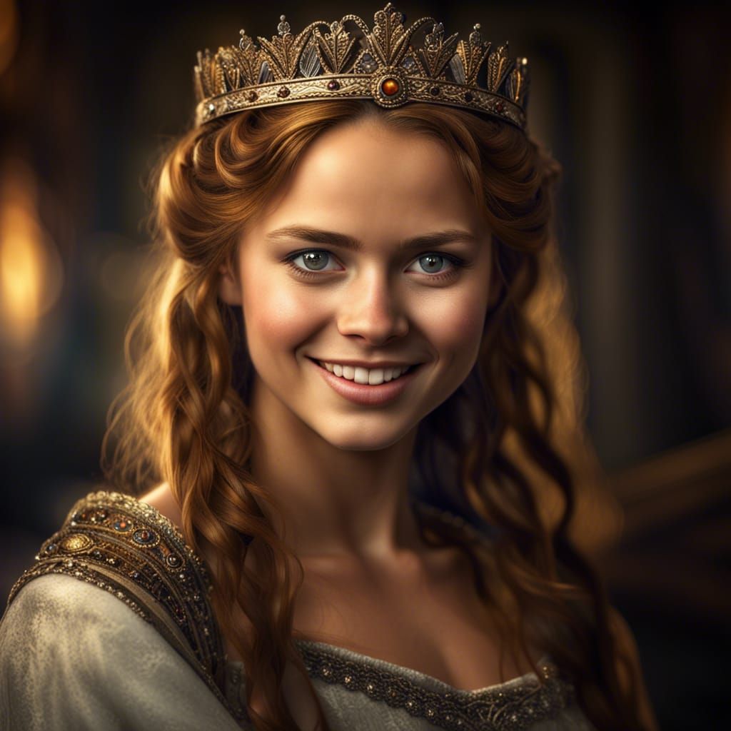 Medieval Princess Portrait in Hyperrealistic Style