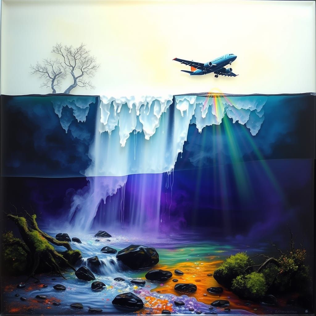 Glass Ghosts: Plane from Calcutta in Liquid Plastic