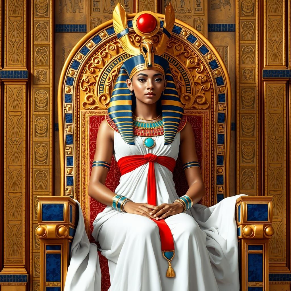 Regal Queen Nefertari in Egyptian Majesty