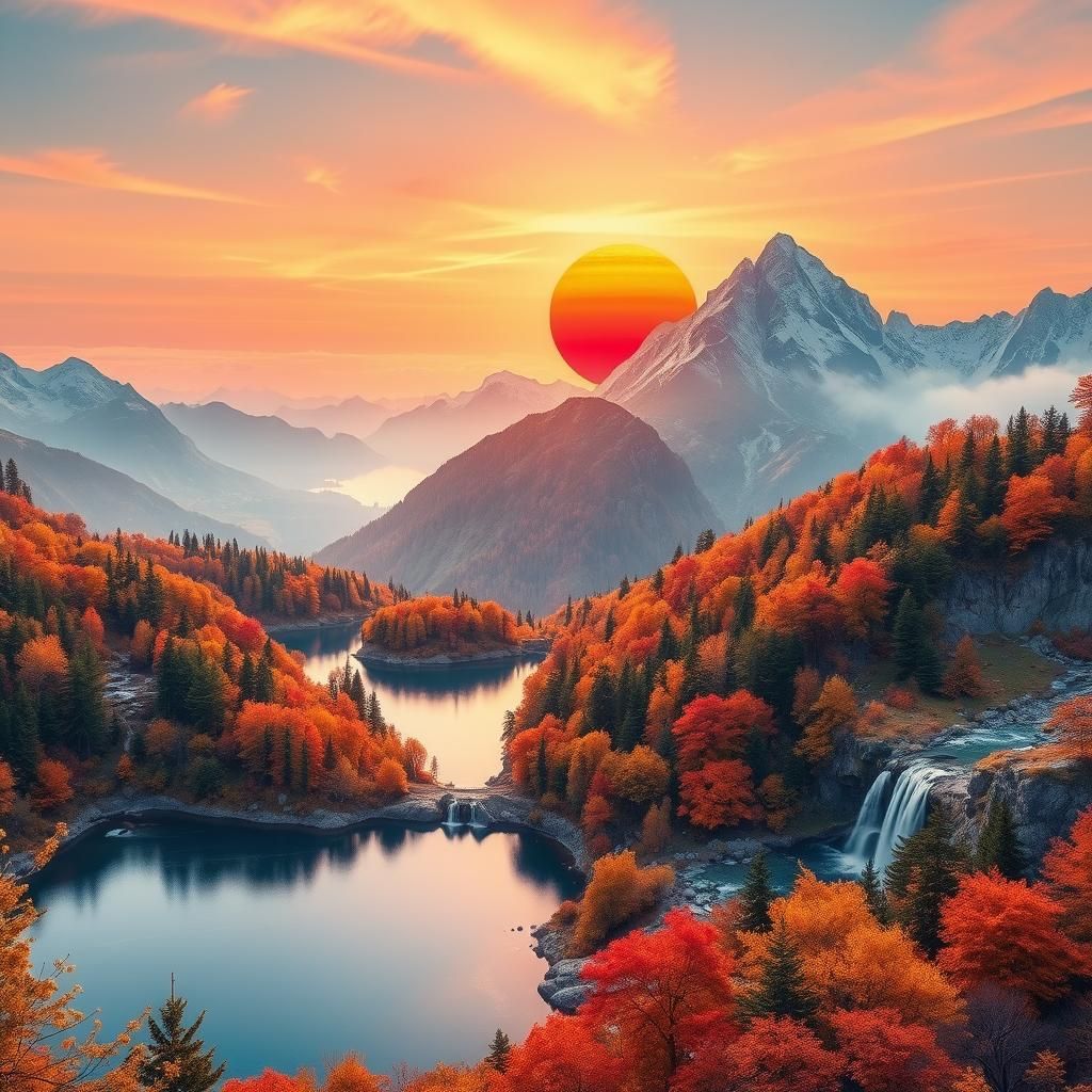 Beautiful autumn mountain landscape