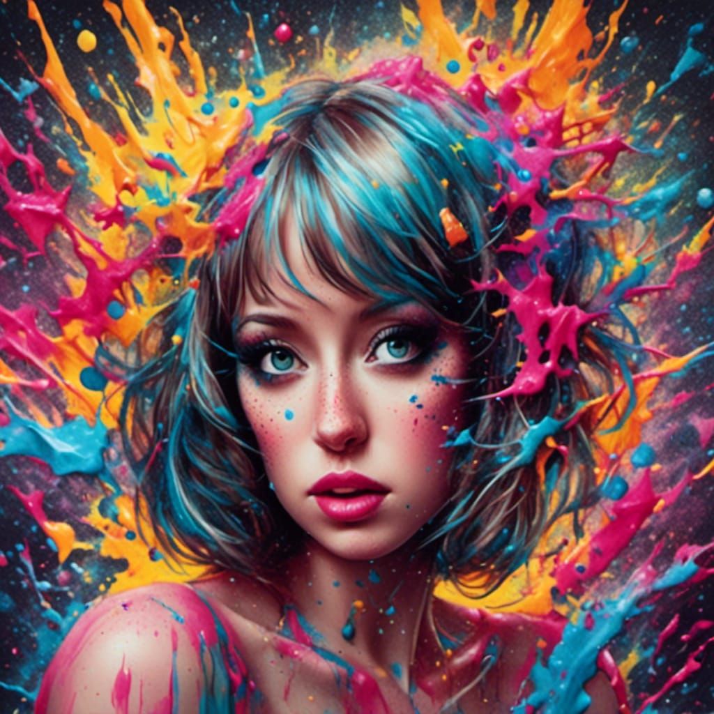 Colorful Graffiti Splash Art in Street Art Style