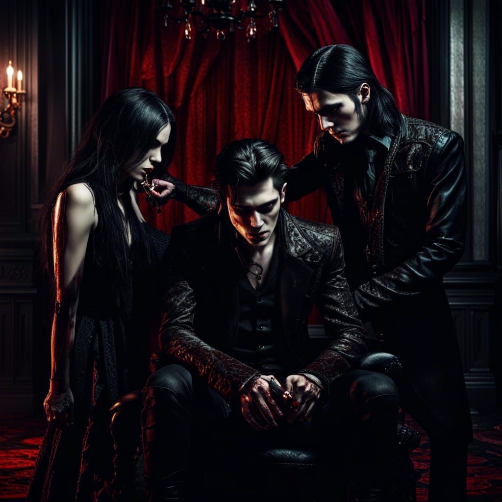 Gothic Vampire Brothers in Noir Style