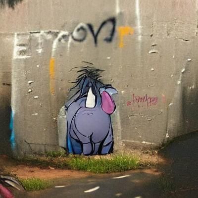 Eeyore Graffiti Art: Street Art Style