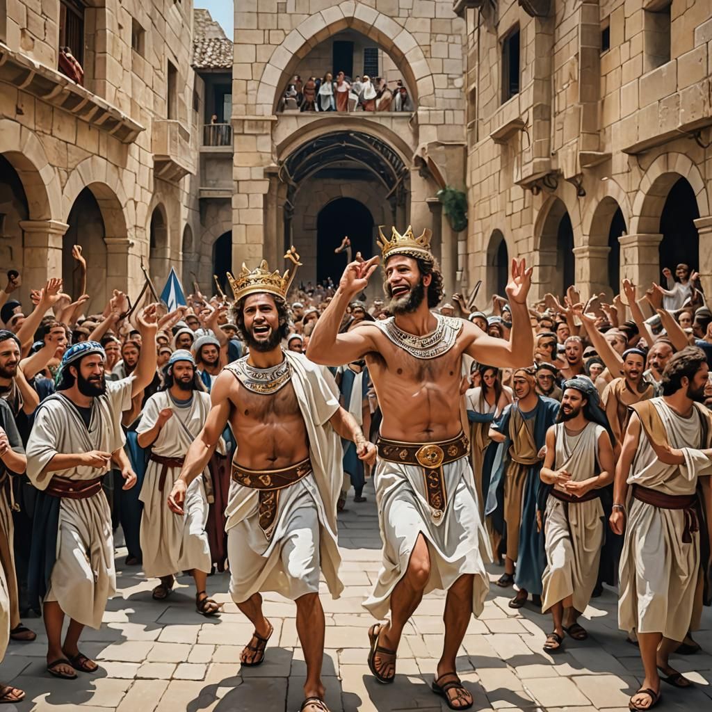 King David Dancing in Ancient City