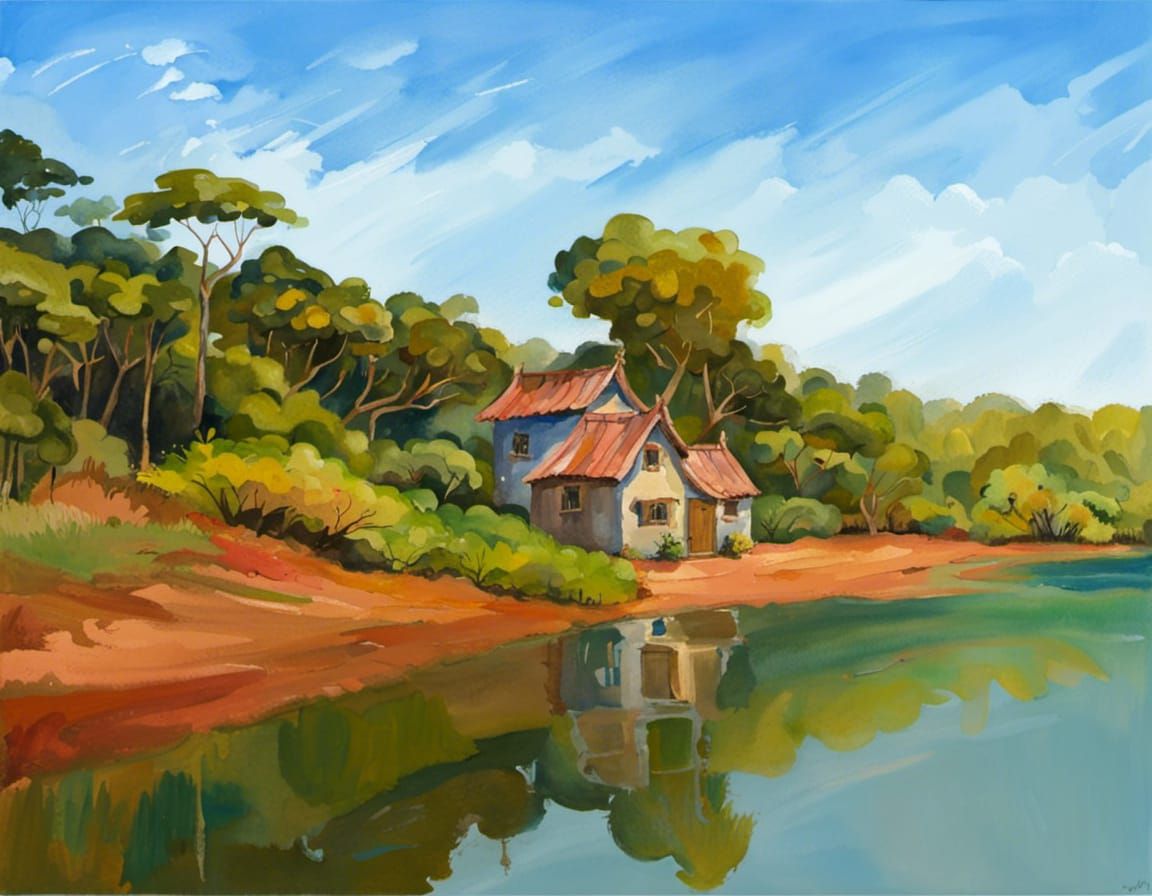 Brazilian Fairy House in Gouache Style