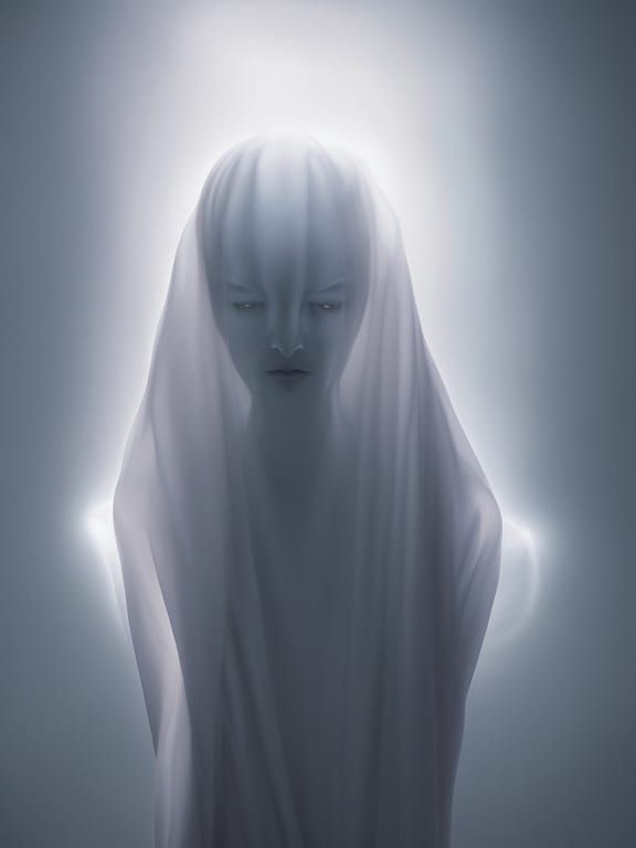 Ethereal Wraith Portrait in Supernatural Horror Style