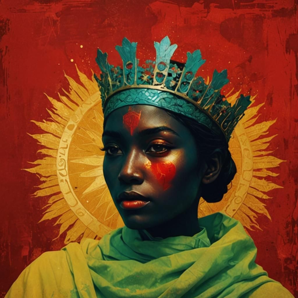 Sun Queen in Mixed Media Screen Print