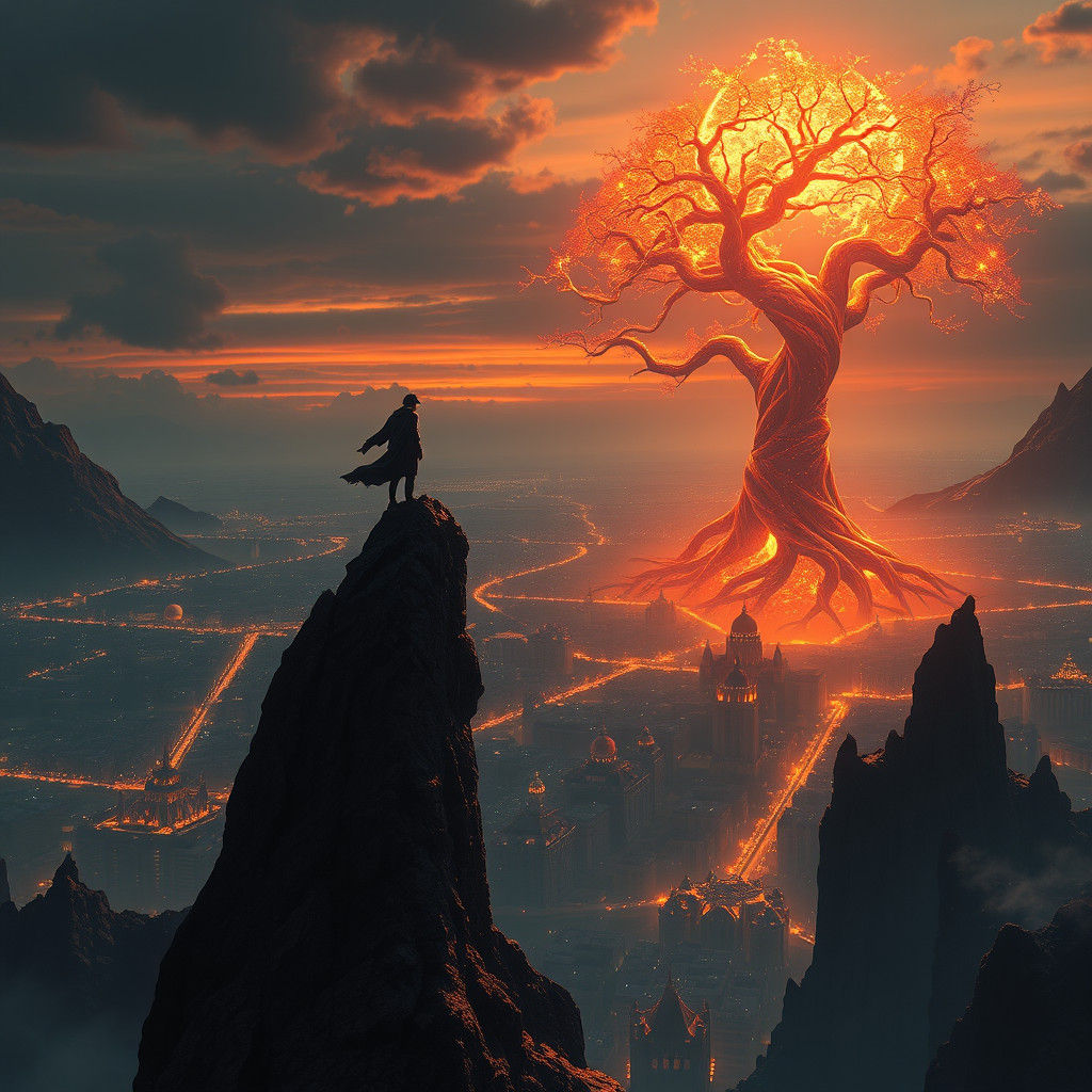 Mystical Realm at Twilight: A Matte Painting