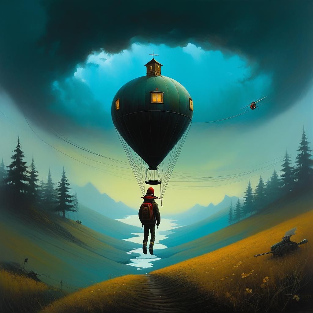 Surreal Portrait in Graphic Novel Style