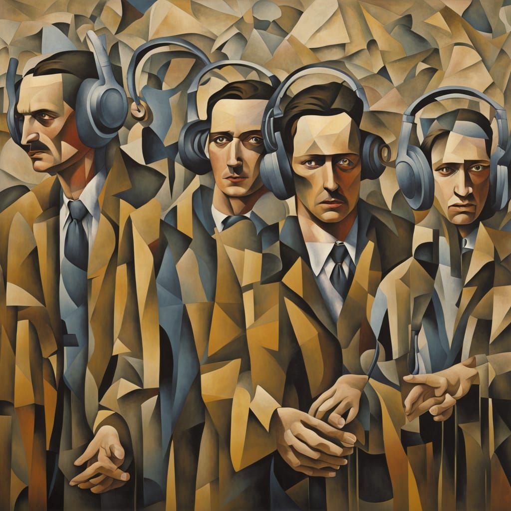 Surreal Neo-Cubist Pilgrims Hear Prophecies