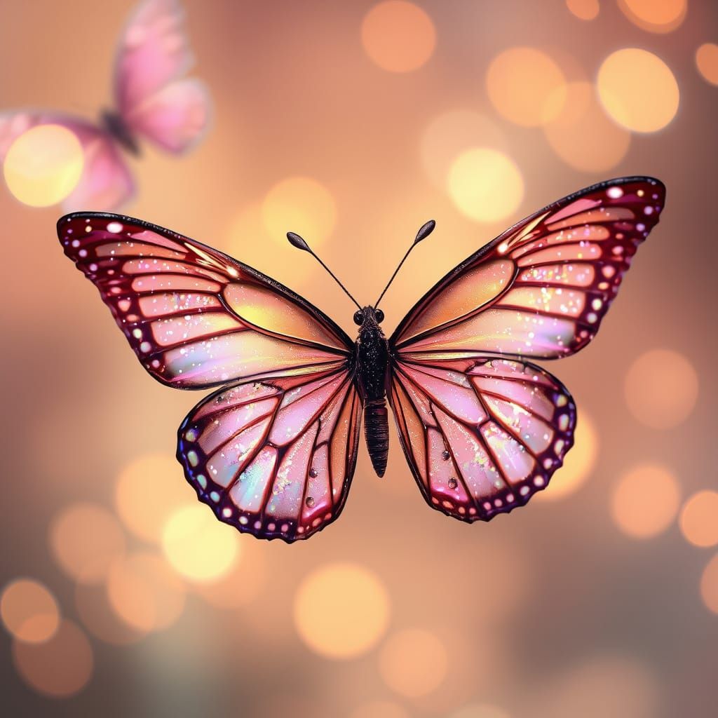 Iridescent Butterflies Dance in Ethereal Twilight