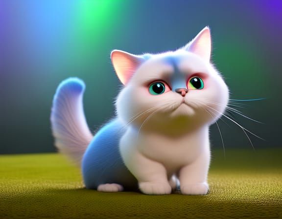 Cute Ragdoll Cat in Pixar-Style 3D Art