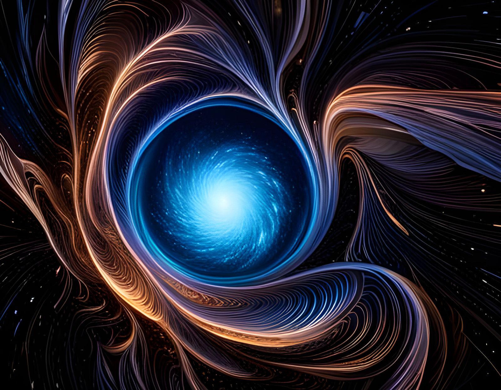 Bioluminescent Star Orb with Swirling Vortexes