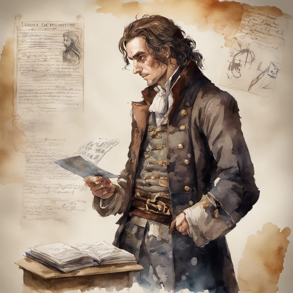 Man Holding Glowing Hand, Watercolour Style