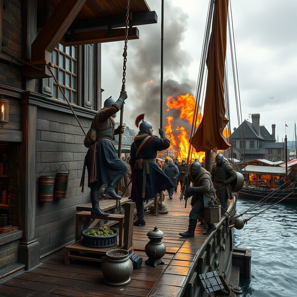 Medieval Marines Storm the Great Wharf in Hyperrealistic Det...