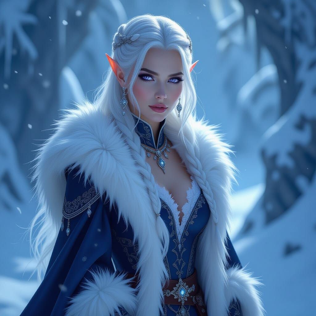 Elven Bard in Arctic Cold, Fantasy Concept Art