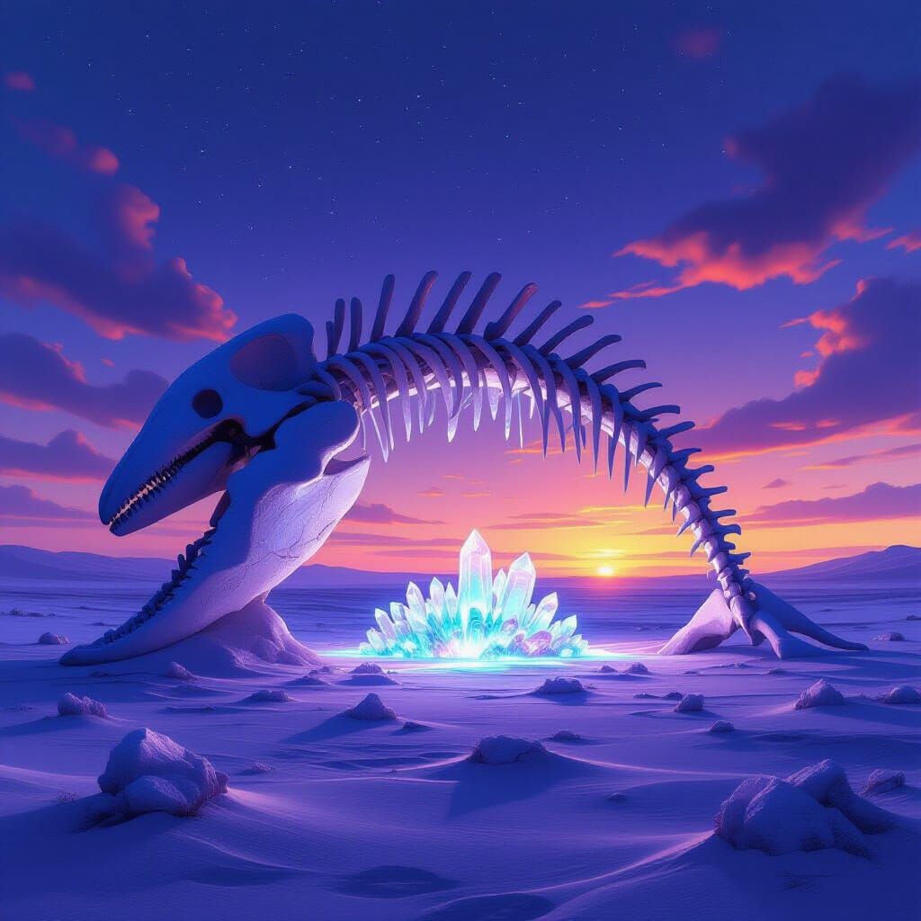 Fossilized Whale Arch in Bioluminescent Salt Desert