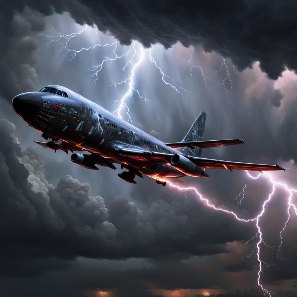 Grotesque Lightning B-52 Bomber in Space: Gothic Impressioni...