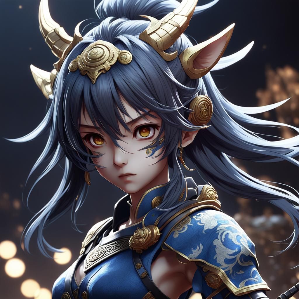 Detailed 3D Anime Character Portrait