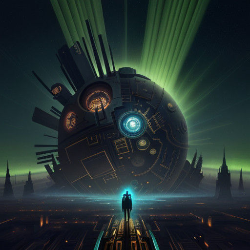 Dreamlike Steampunk Inventor in a Bustling Aurora-Lit Citysc...