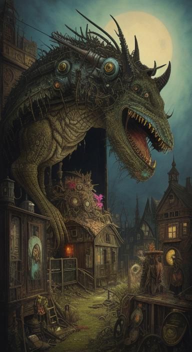 Dragon Exhibit at Cryptid Museum in Wonderland