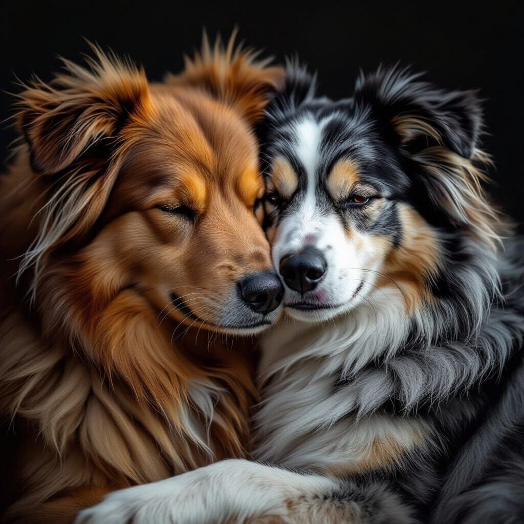 Hyperrealistic Close-up of Furry Friend Conveying Love