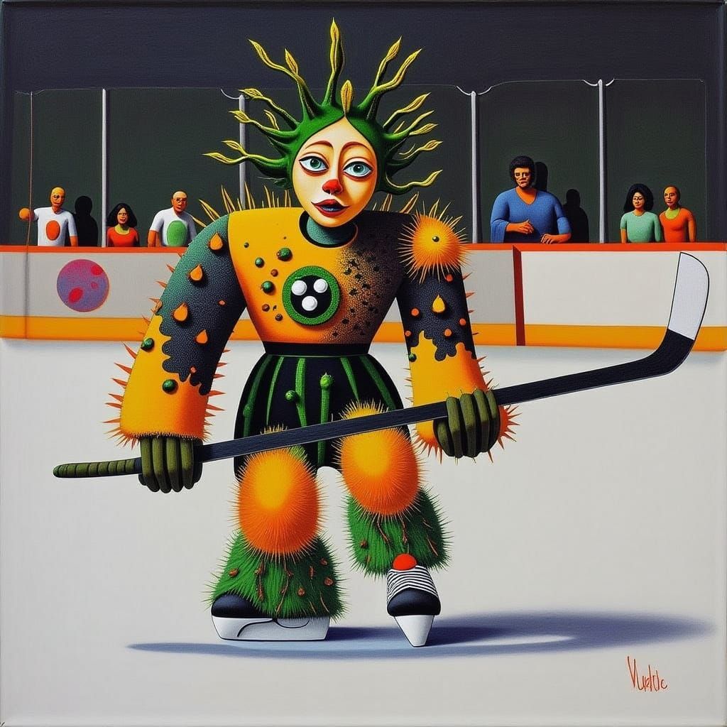 Athlete Triumph in Hockey Stadium