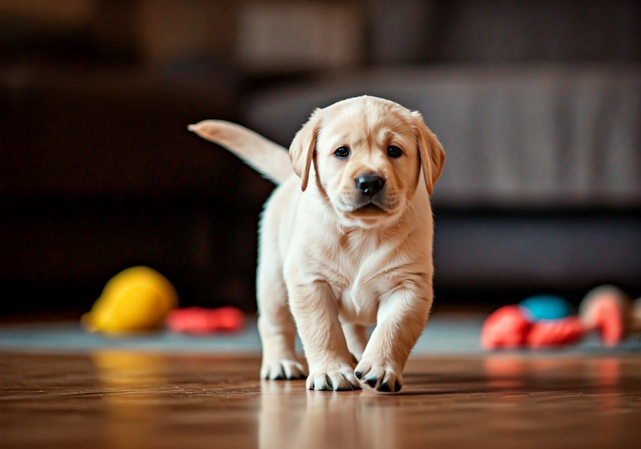 Golden Retriever Puppy in Impressionist Style
