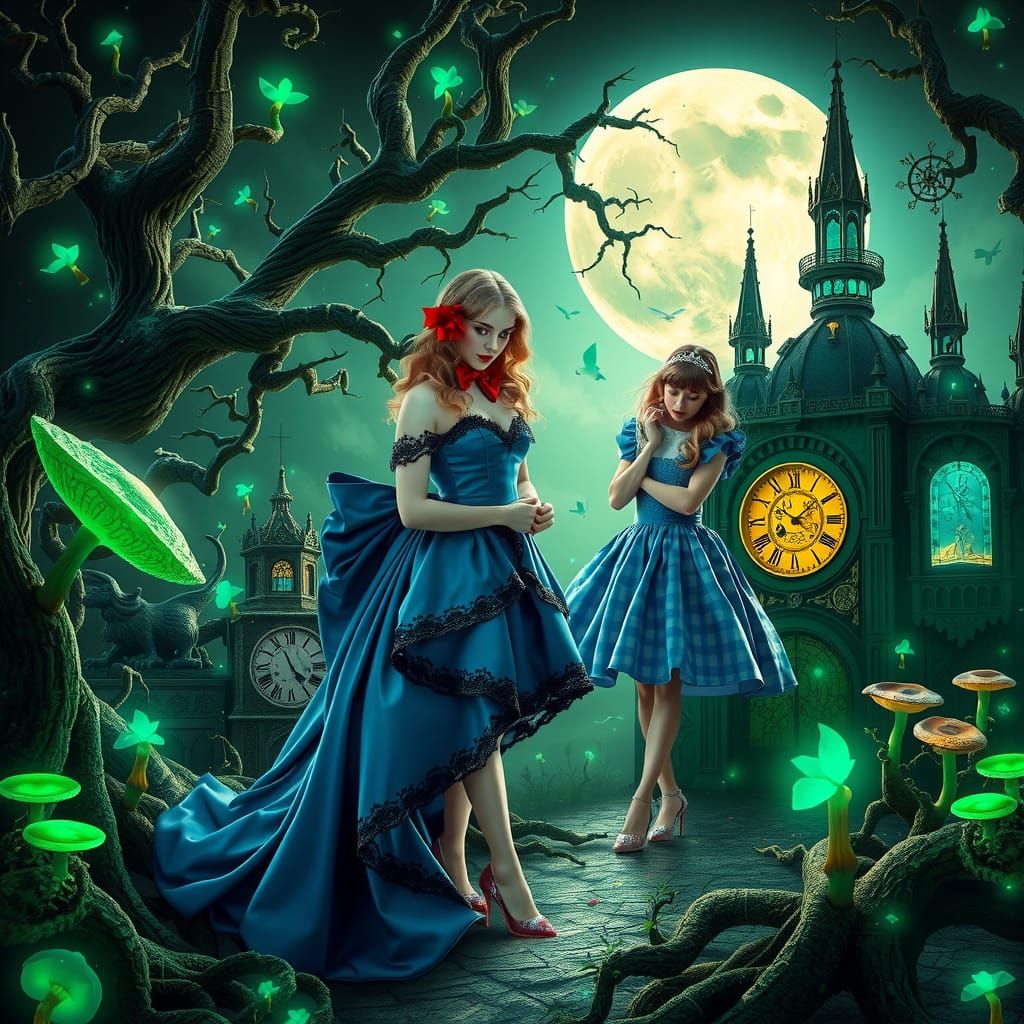 Gothic Princesses in Emerald Whimsy
