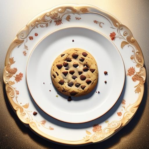 Semi-Realistic Cookies Plate Glittering with Stardust